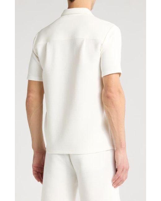 FLEECE FACTORY White Rhone Short Sleeve Button-Up Shirt for men