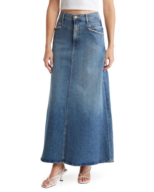 Mother Blue Denim Maxi Skirt