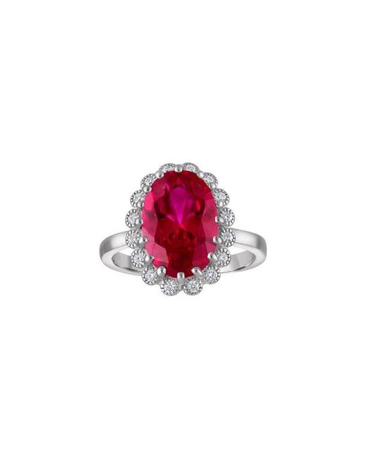 FZN Red Lab Grown Rub Sterling Ring