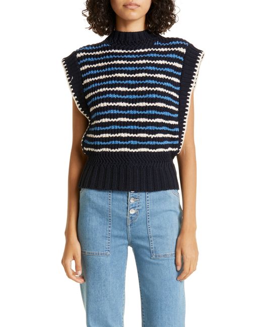 Veronica Beard Blue Tarina Sweater Vest