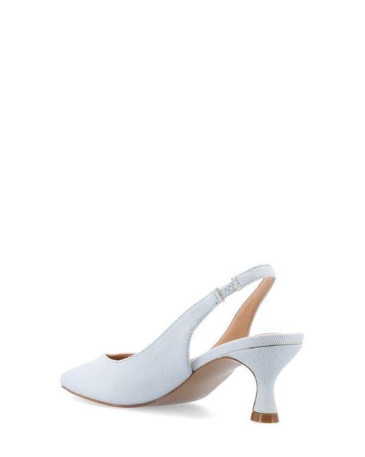 Journee Collection White Mikoa Snake Embossed Slingback Pump