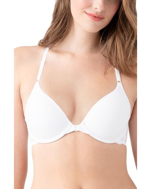 B.tempt'd White Front Close Underwire Racerback Bra