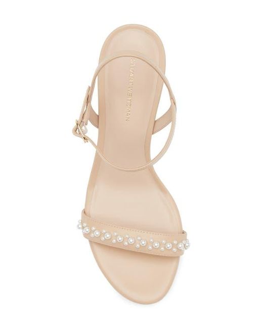 Stuart Weitzman Natural Dancer Faux Pearl Sandal