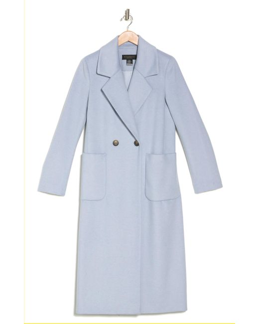 Donna Karan Wool Blend Coat in Blue Lyst