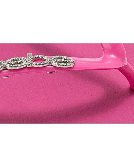 Bebe Pink Rhinestone Flip Flop