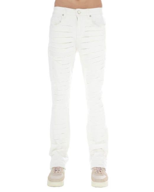 HVMAN White Mars Slashed Bootcut Jeans for men