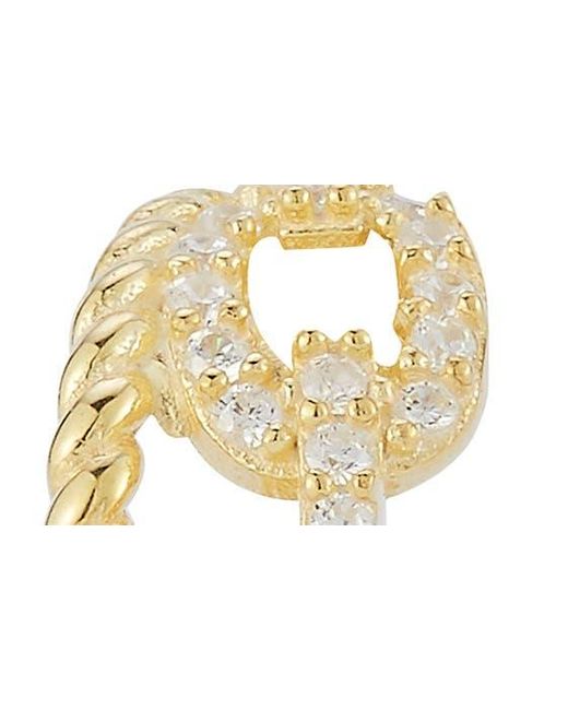 Glaze Jewelry Metallic 14k Gold Vermeil Cz Pavé Hoop Earrings