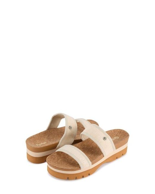 FLOOPI Natural Knit Platform Slide Sandal