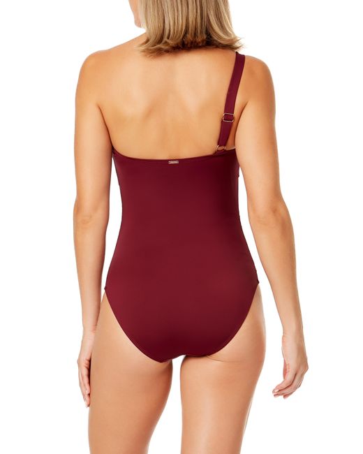 Anne Cole Red Ring Strap One-piece Swimsuit