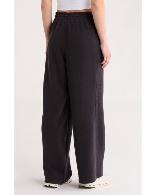 DKNY Black Highline High Waist Ribbed Pull-On Pants
