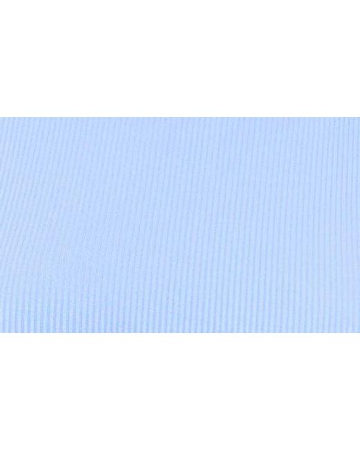 Halogen® Blue Fitted Ribbed Tank Top