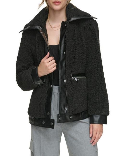 Andrew Marc Zepita Faux Shearling Bomber Jacket in Black Lyst