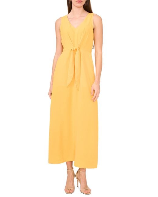 Halogen® Yellow Front Tie Maxi Dress