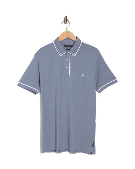 French Connection Blue Piped Cotton Polo for men