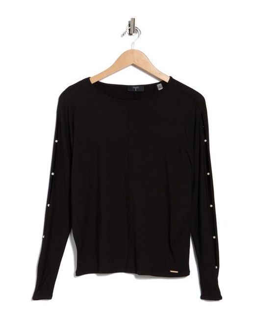 Tahari Black Cutout Dolman Sleeve Top