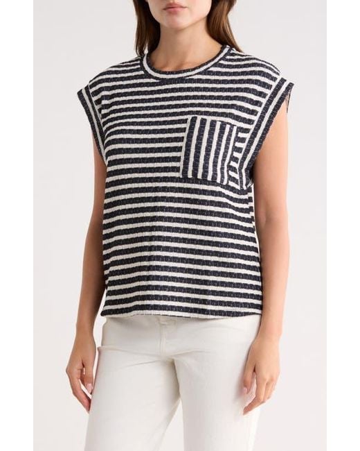 Bobeau Blue Cap Sleeve Top