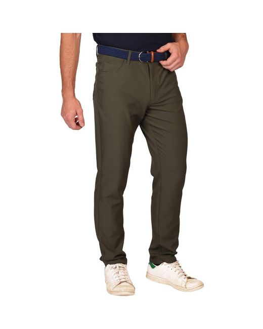 Tailorbyrd Green Five-Pocket Performance Pants for men