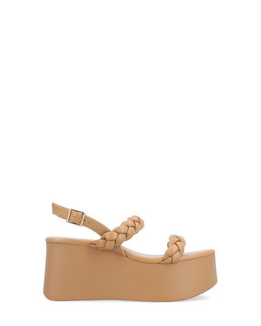 Journee Collection Zannah Braided Platform Sandal in Natural | Lyst