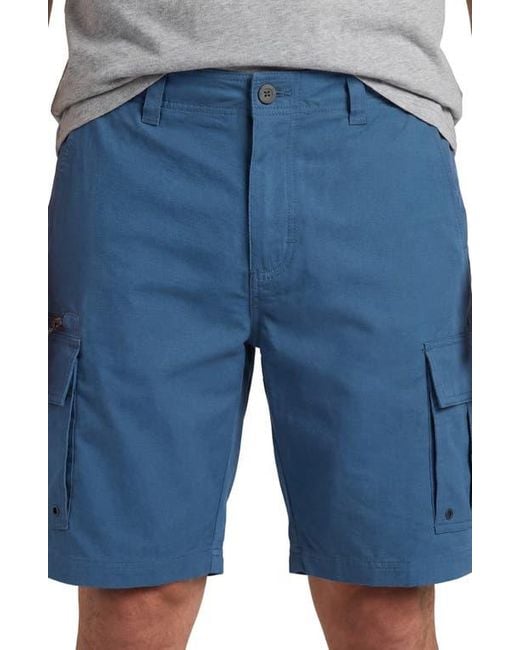 Burnside Blue Cargo Shorts for men
