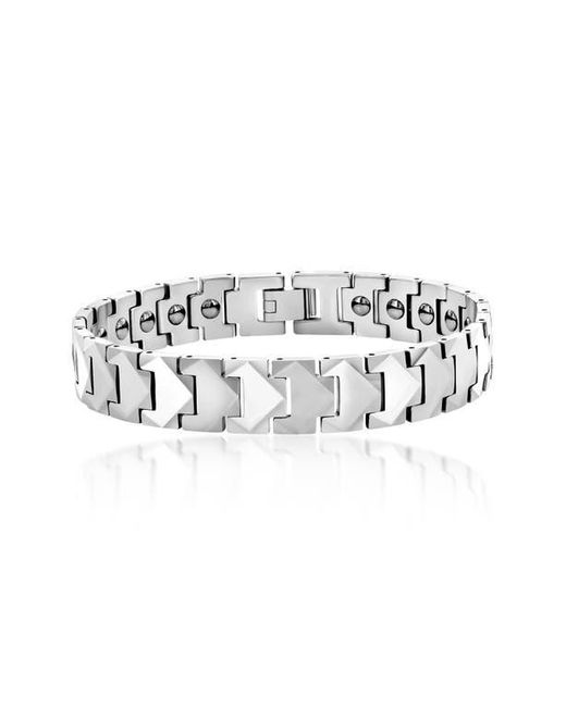 Black Jack Jewelry White Magnetic Chain Link Bracelet for men