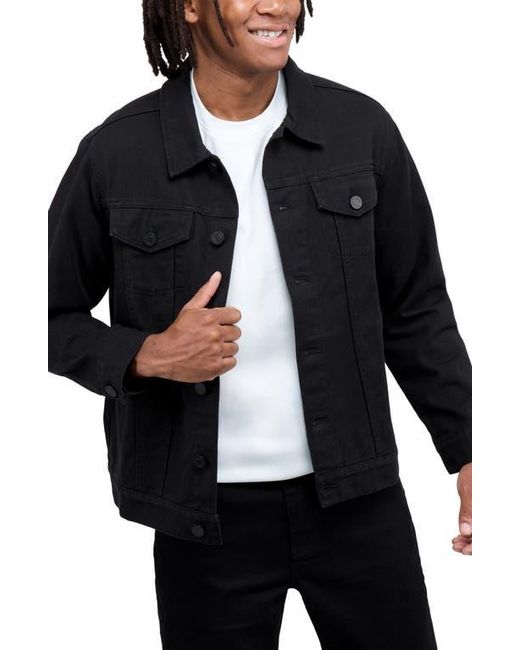 Xray Jeans Black Slim Washed Denim Jacket for men