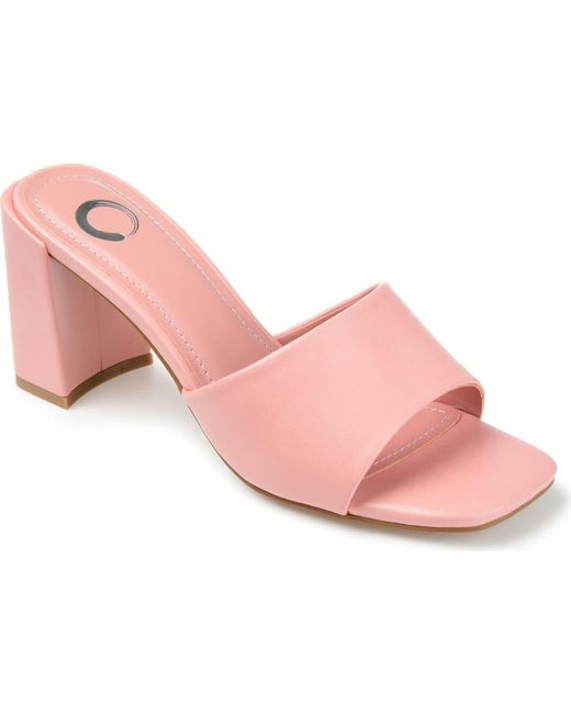 Journee Collection Pink Journee Alisia Block Heel Sandal