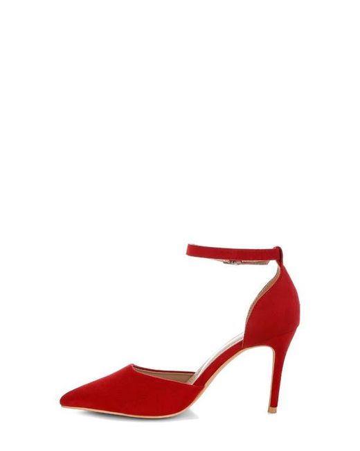 Rag & Co Red Dolona Pointed Toe Pump