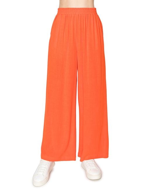 MELLODAY Orange Wide Leg Pull-on Pants