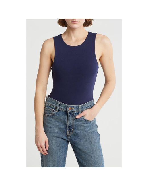 Steve Madden Blue Sleeveless Bodysuit