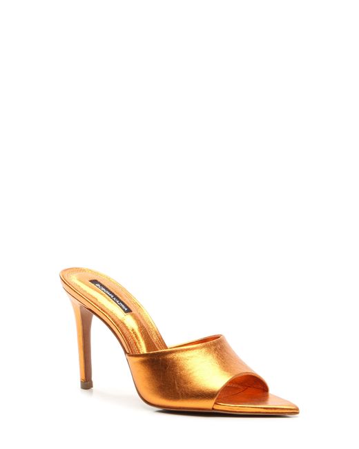 BCBGMAXAZRIA Orange Dana Leather Slide Sandal
