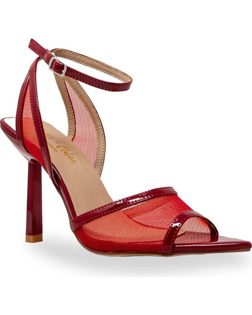 In Touch Footwear Red Mesh Ankle Strap Sandal