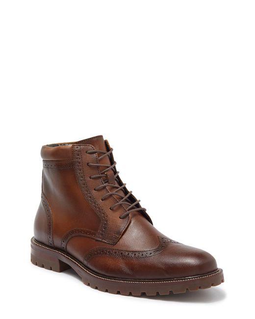 Johnston & Murphy Brown Stratford Wingtip Leather Boot for men