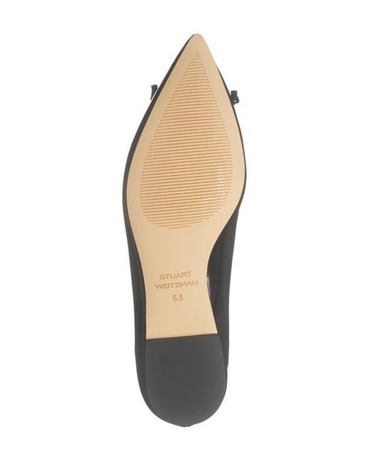 Stuart Weitzman Black Gabby Pointed Toe Bow Flat