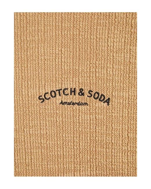 Scotch & Soda Brown Textured Slub Knit T-Shirt for men
