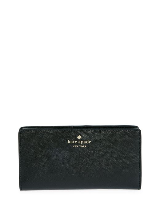Kate Spade Black Slim Leather Bifold Wallet
