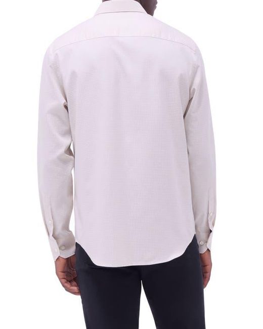 Bugatchi Purple Axel Shaped Fit Jacquard Button-Up Shirt for men