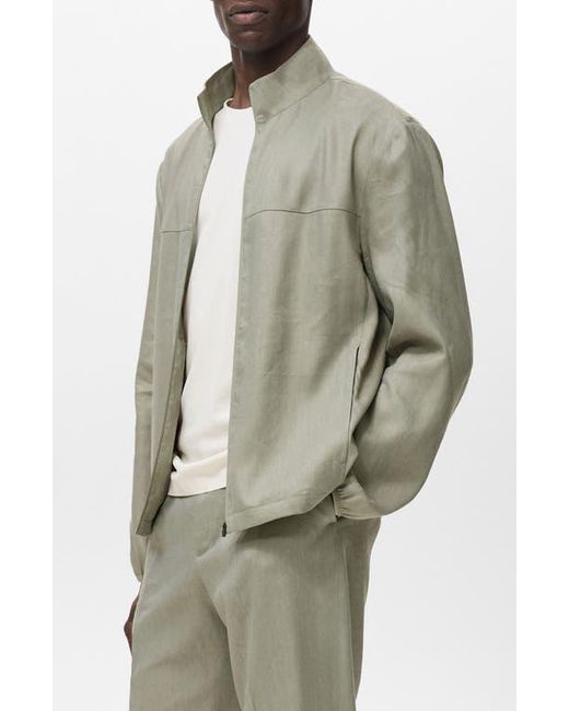 Mango Green Linen Blend Jacket for men
