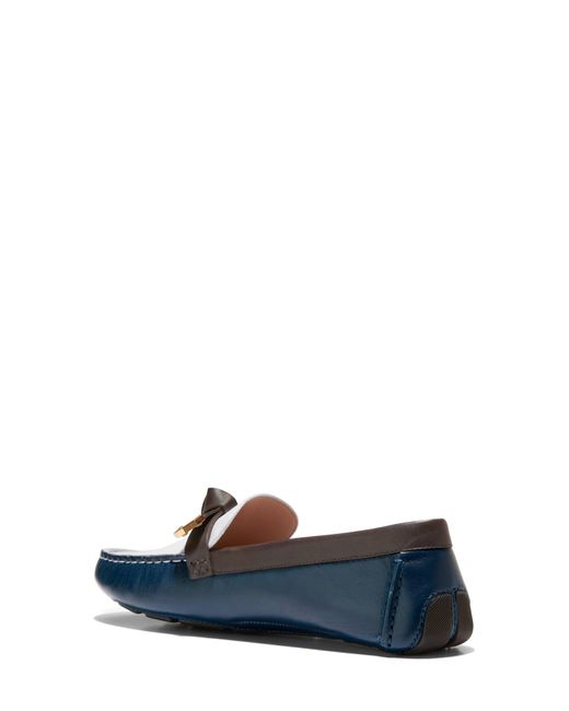 Cole Haan Blue Evelyn Bow Leather Loafer