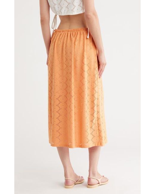 Vero Moda Orange Kim Eyelet Maxi Skirt