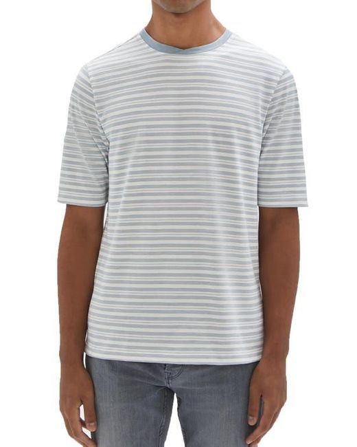 Robert Barakett Gray Wader Stripe Crossover Crewneck T-Shirt for men