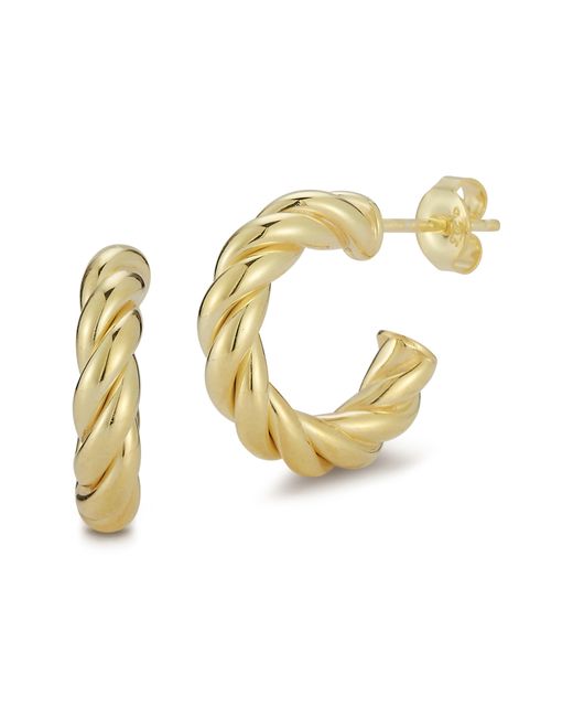 Glaze Jewelry Metallic 14k Gold Vermeil Twist Hoop Earrings