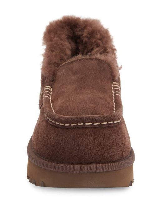 Ugg Brown Ansley Parc Genuine Shearling Platform Slipper