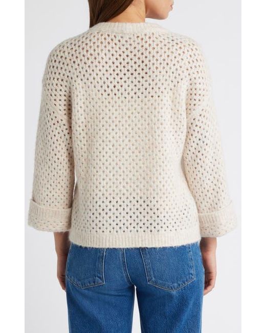 Wit & Wisdom Natural Open Stitch Cuffed Sweater