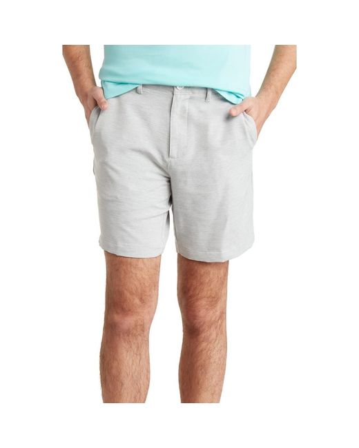 Original Penguin Gray Heather Stripe Chino Shorts for men