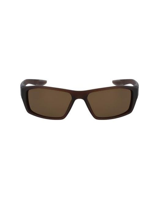 Nike Brown 59Mm Brazen Shadow Rectangle Sunglasses