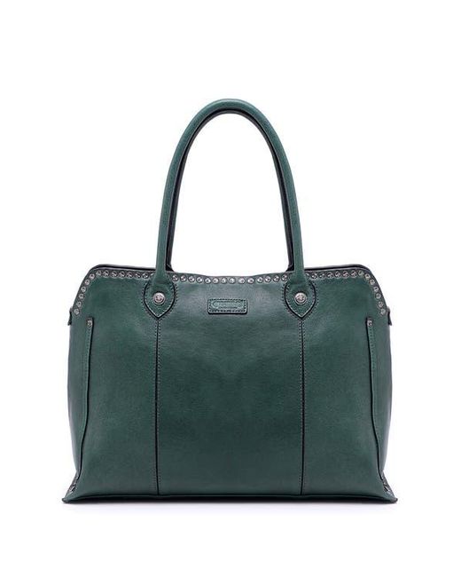 Old Trend Green Soul Stud Leather Satchel Bag
