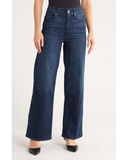 FRAME Women's Blue Le Slim Palazzo High Waist Wide Leg Jeans