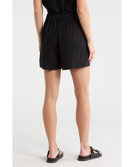 Madewell Black Solid Linen Blend Shorts