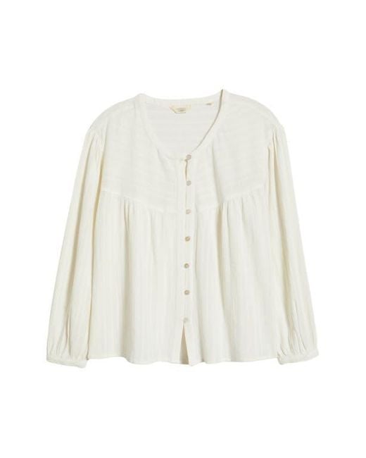 Faherty Brand White Lena Organic Linen Button-Up Top