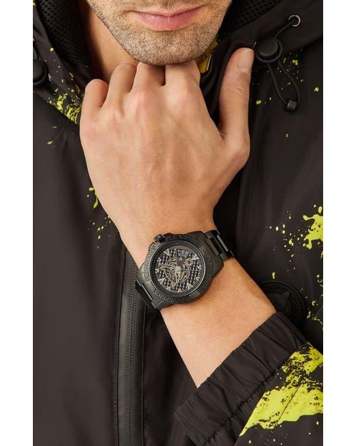 Philipp Plein Black Touchdown Bracelet Watch, 44Mm for men
